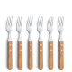 PIZZA Steak Fork Set 6-pieces wood