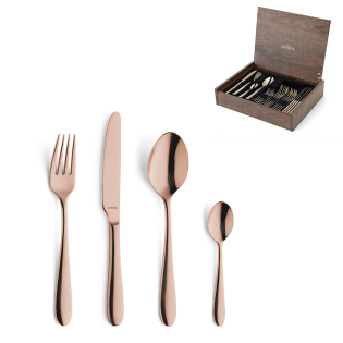 copper [product_cutlery_type] [product_knife_type] 13/0-18/10 OXFORD Besteckset 24-teilig PVD kupfer 