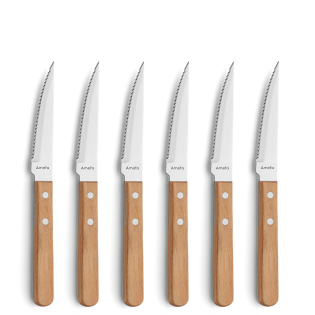 PIZZA Steak Knife Set 6-pieces wood