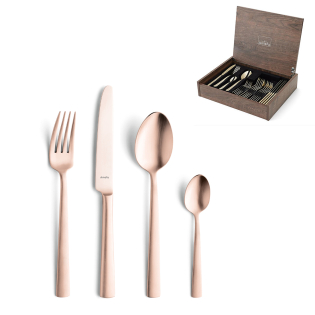 copper [product_cutlery_type] [product_knife_type] 13/0-18/10 VENTURA Besteckset 24-teilig PVD kupfer 