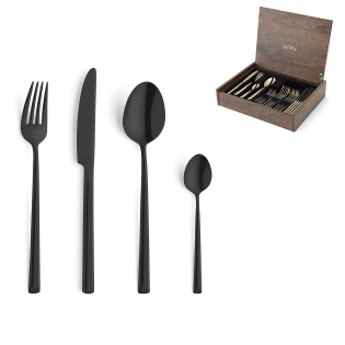 black [product_cutlery_type] [product_knife_type] 13/0-18/10 METROPOLE Besteckset 24-teilig PVD schwarz 