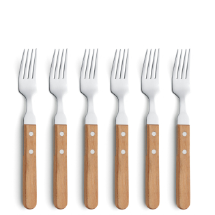 wood [product_cutlery_type] [product_knife_type]  PIZZA Steakgabel Set 6-teilig holz 